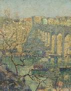 Ernest Lawson View of the Bridge oil painting